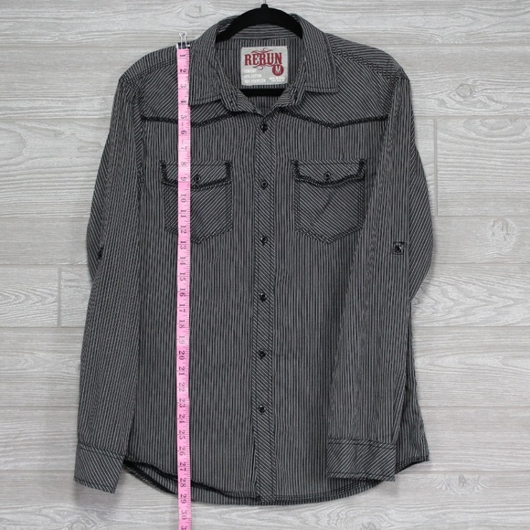 Rerun Western Embroidered Black Stripe Sz Medium - Picture 3 of 8